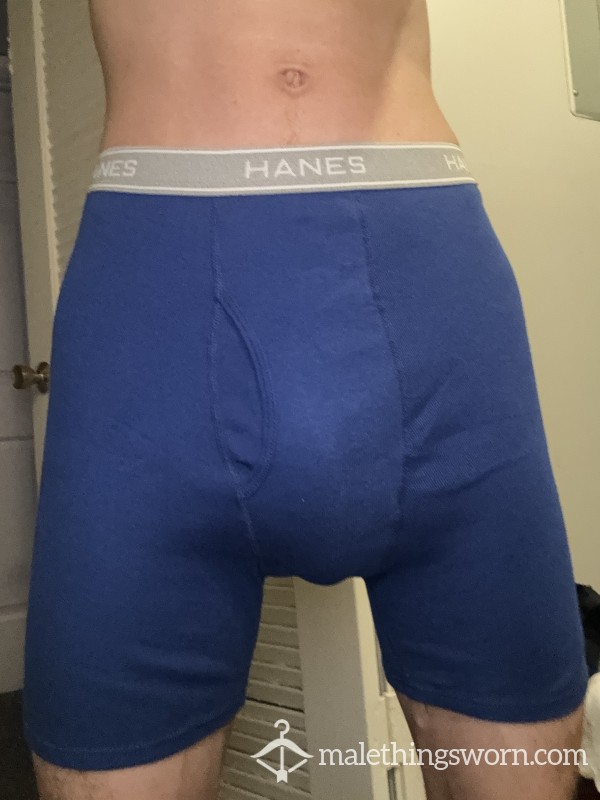 Used Hanes Blue Boxer Briesf