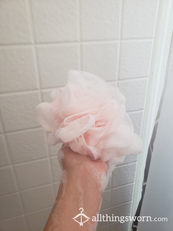 Used Pink Loofah