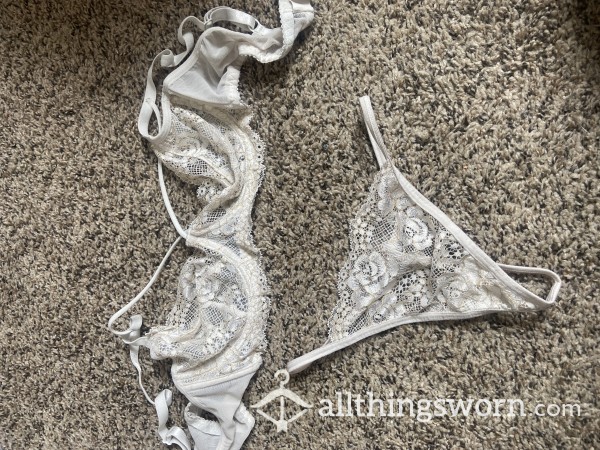 Unwashed Discharge Stained Stripper Bra And Thong