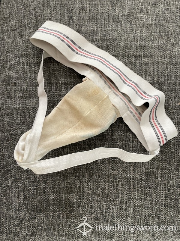 ***SOLD*** Used Sweaty, Musky, Pi*s Stained Jockstrap And Cup