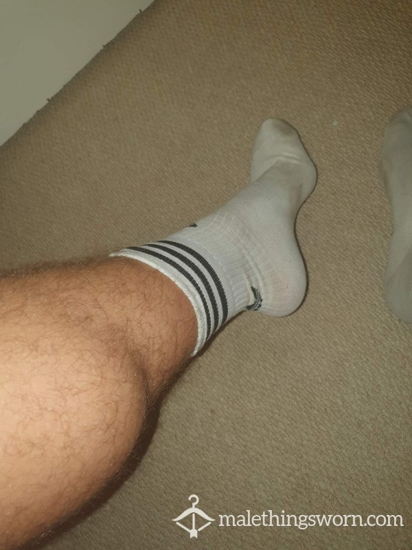 Used White Adidas Socks