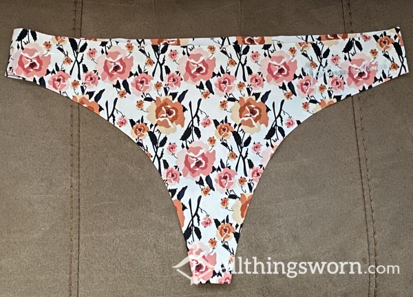 Used Women’s Peach Flor*l Thong