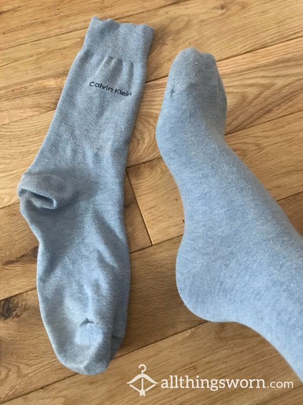 Men's Calvin Klein Blue Dress Socks, You Want To Sniff?