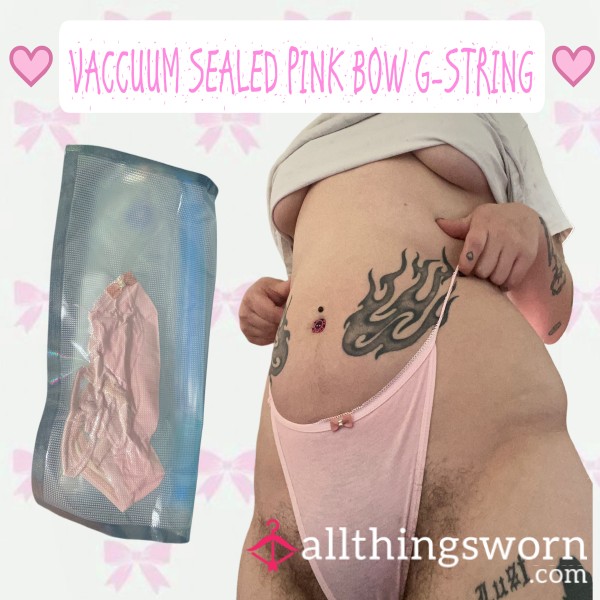 💕🎀 VACUUM SEALED PINK BOW G-STRING 🎀💕