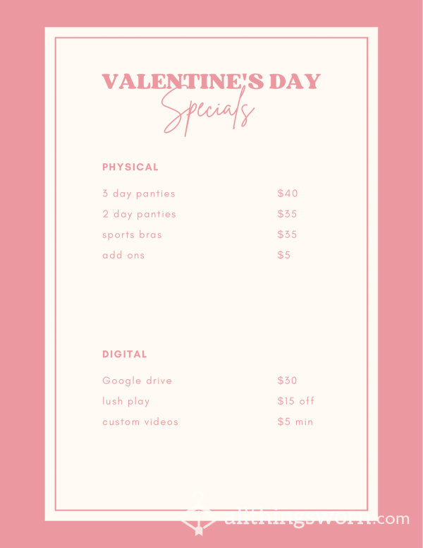 💕Valentine’s Day Specials 💕