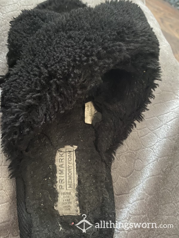 Very Old Worn Black Slippers