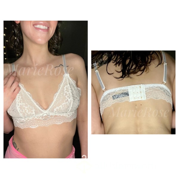 Very Soft And S**y See Through White Lace Bralette