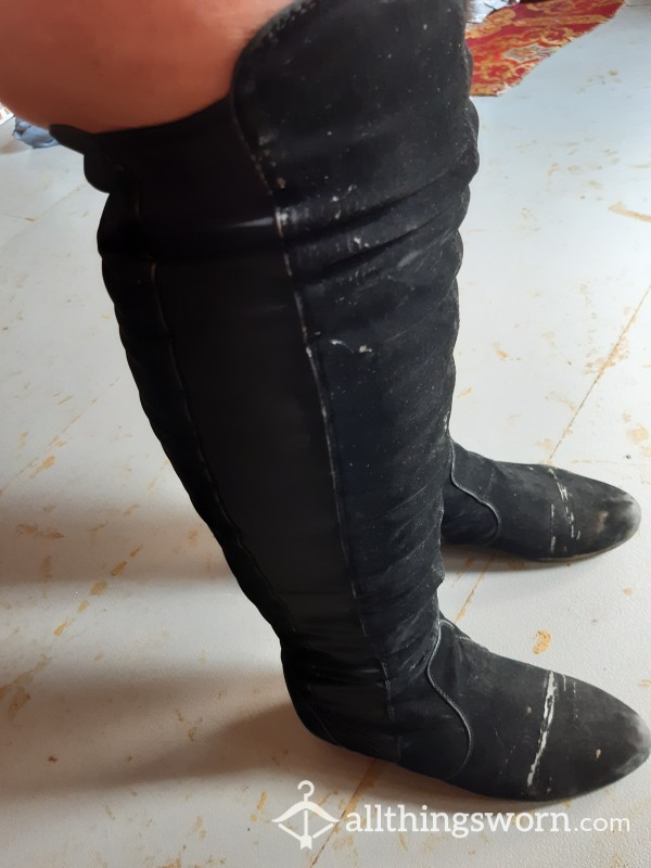 Very Well Worn Knee High Boots