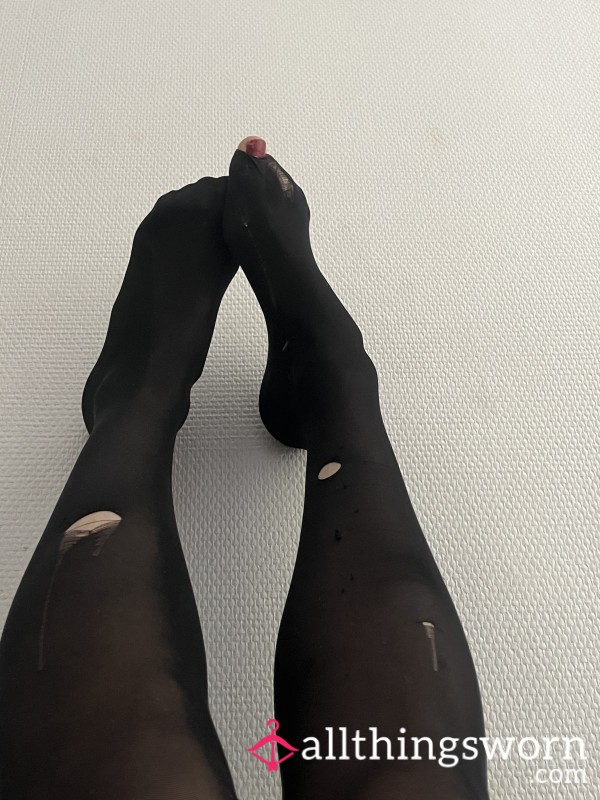 Very Worn Black Pantyhose