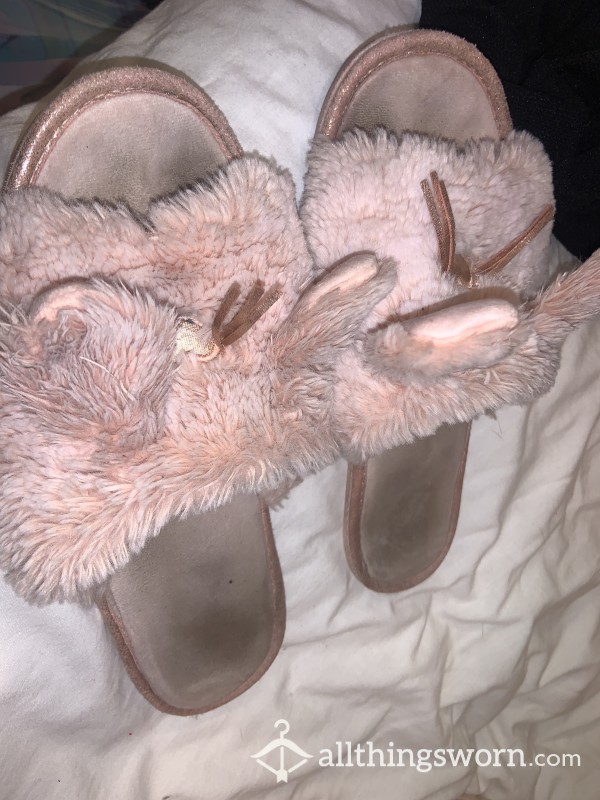 Very Worn Bunny Slippers