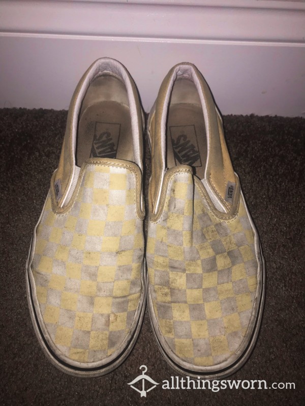 VERY WORN Vans Slip-Ons Yellow