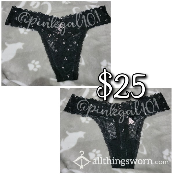 Victoria Secret Black Lace Thong