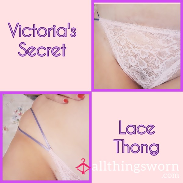 🖤🩷 Victoria's Secret Baby Pink Lace Thong. Two Day Wear 🩷🖤