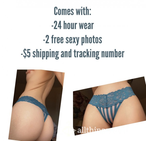 Victoria’s Secret Blue Stripe Thong