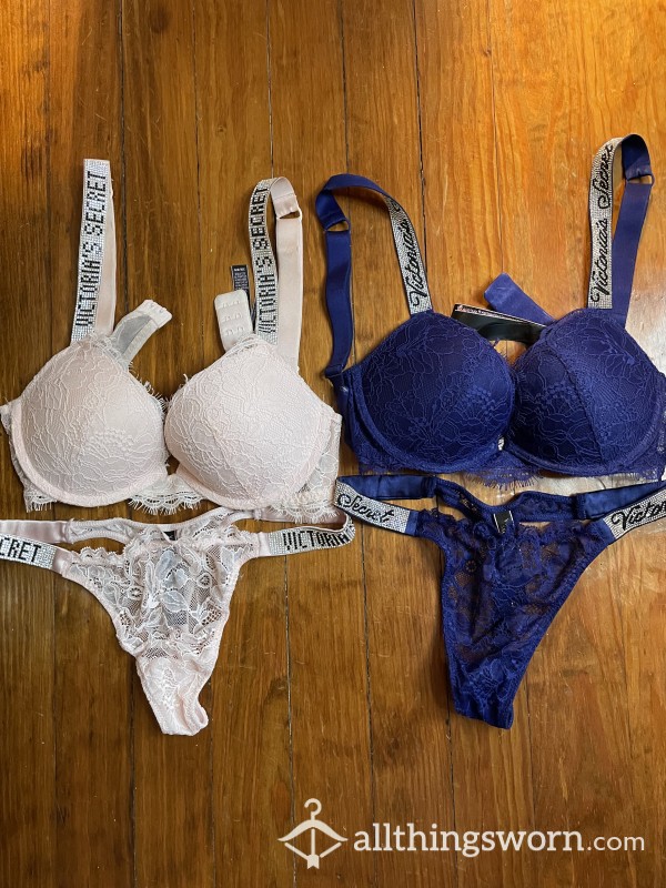 2 Victorias Secret Double Bra+Panty Set 32B