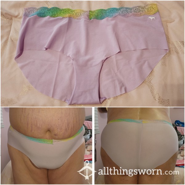 Victoria's Secret Lavender W/Multi Color Waistband Bikini Hipster Panty