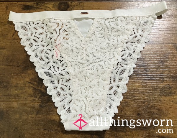 Victoria’s Secret Pink Brand Lace Back White Bikini - Includes US Shipping & 24 Hr Wear -