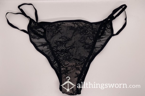 VS Bikini Cut Lace Black Panty Size M