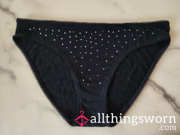 VS Black Bikini Panty With Sparkley Accent