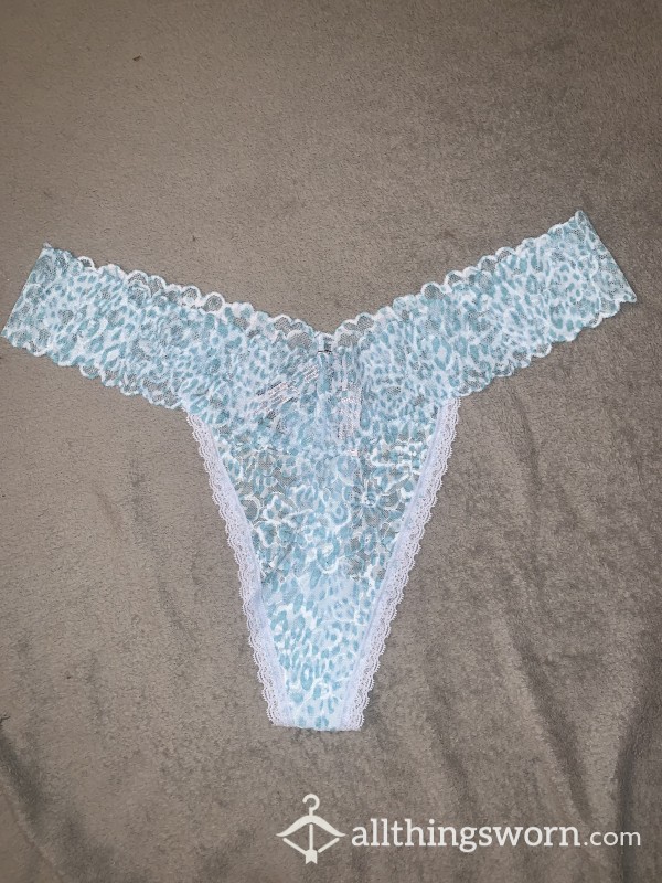 VS Blue Leopard  Lace Thong