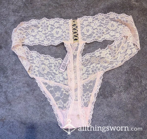 VS Lace Thong With Corset Detail