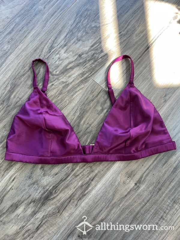 VS Victoria Secret Silk Satin Bralette Adjustable Straps XO Silky Touch All Over ;) X