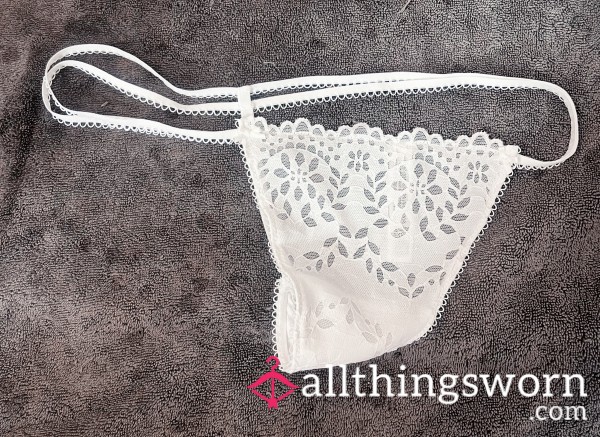 VS White Eyelet G-String