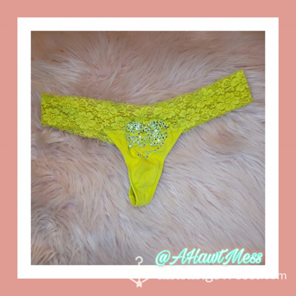 VS Yellow Lace Thong