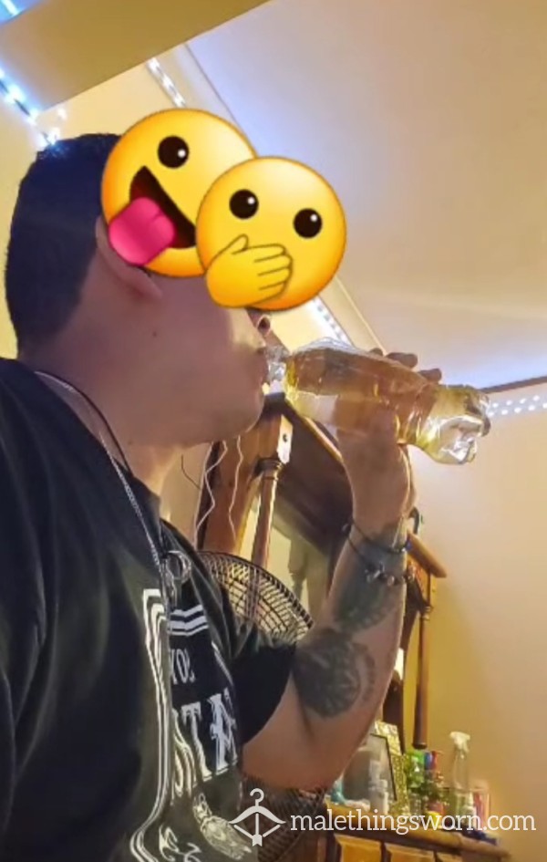 Watch A Nasty Faggot Chug Daddy's Pi*s Bottle!