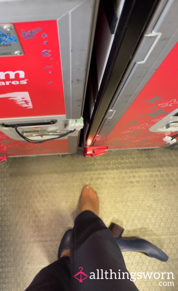 Watch Me Take My Sweaty Smelly Feet Out Of My Cabin Crew Shoes And Stretch My Toes Whilst At Work