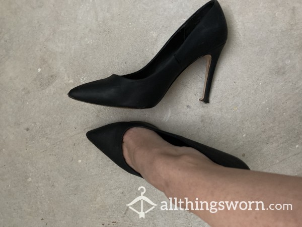 Well-Loved Black Stilettos