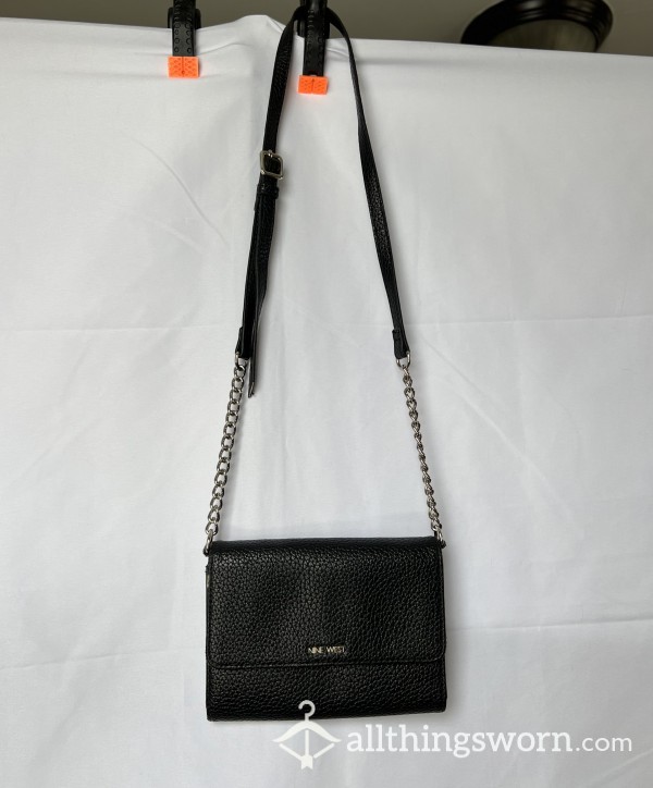 Well Worn Black Nine West Crossbody Wallet Purse