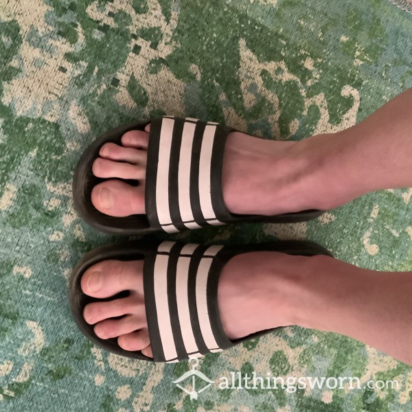 Well-Worn Adidas Slides