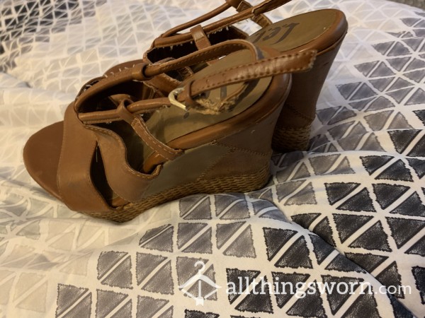 Well Worn And Broken In Brown Wedges