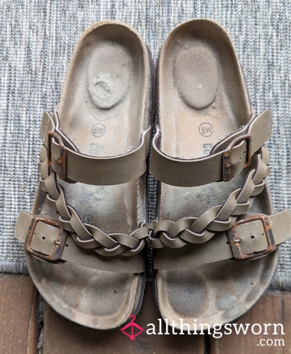 Well Worn Beige Birk Style Sandals