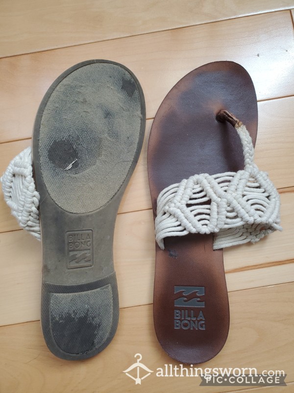 Well Worn Billabong Flip Flops