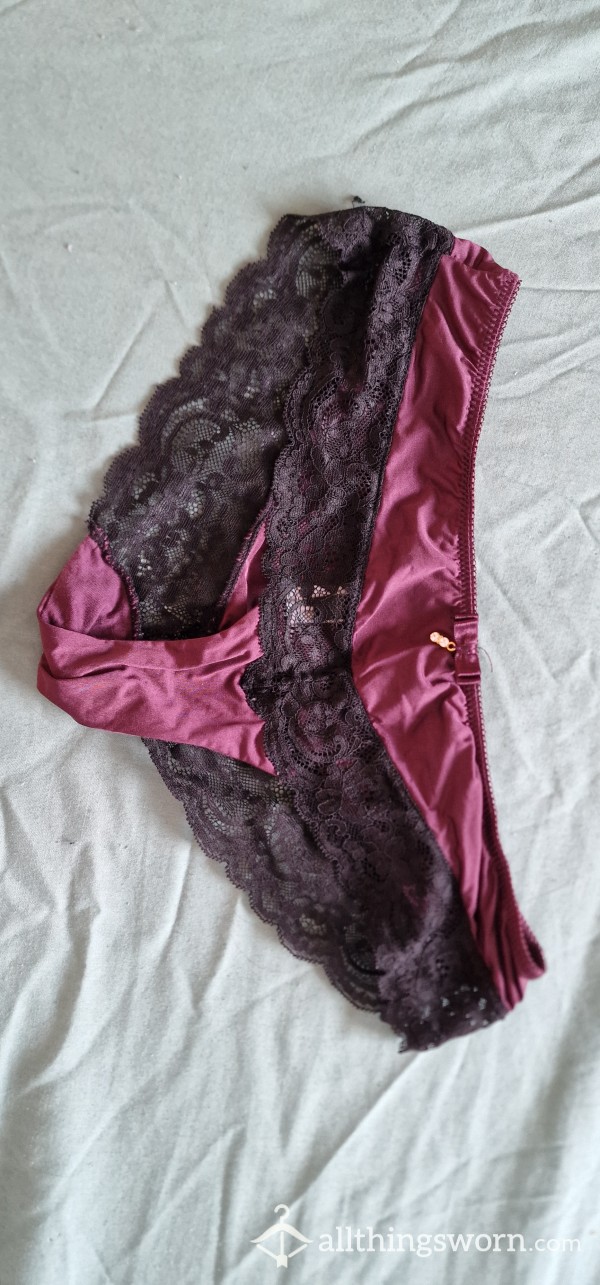 Well Worn Black And Purple Panties