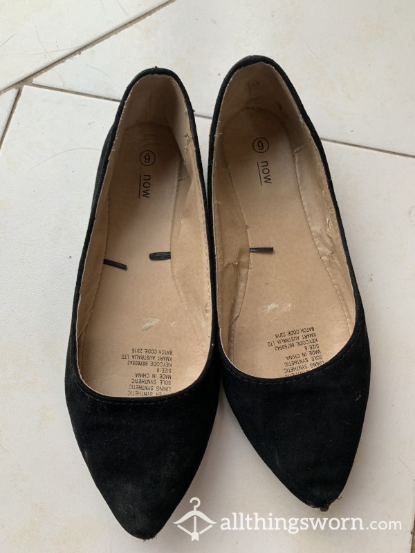 Well Worn Black Ballet Flats