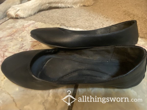 Well Worn Black Ballet Work Flats