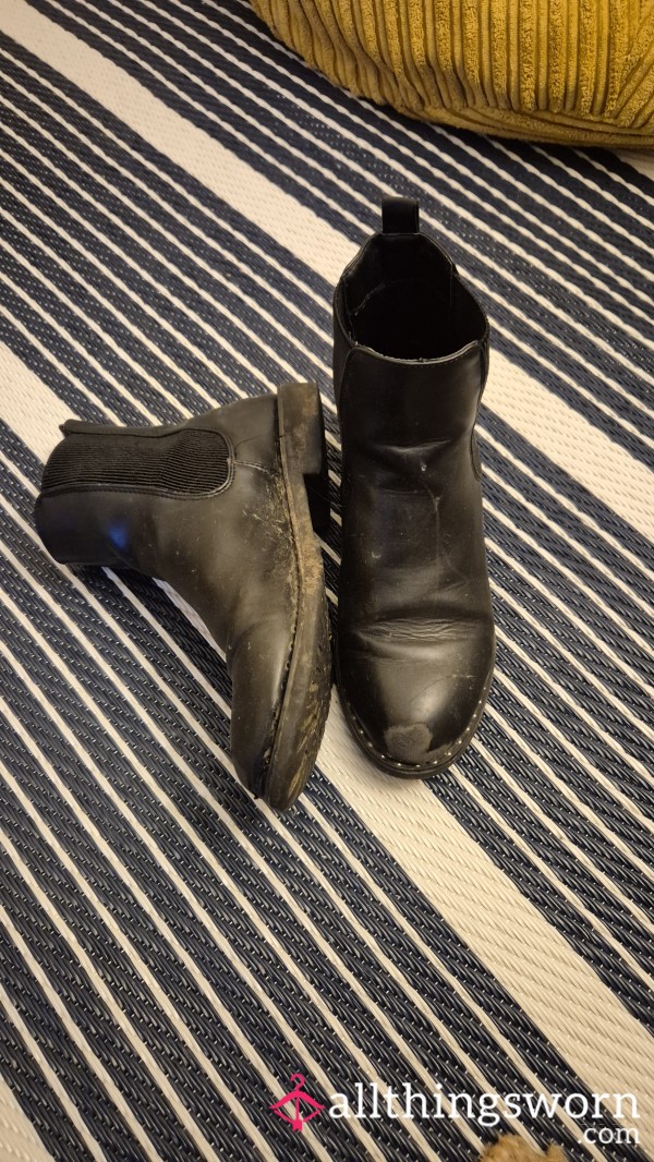 Well Worn Black Boots