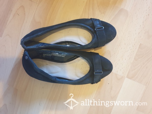 Well Worn Black Flat Shoes