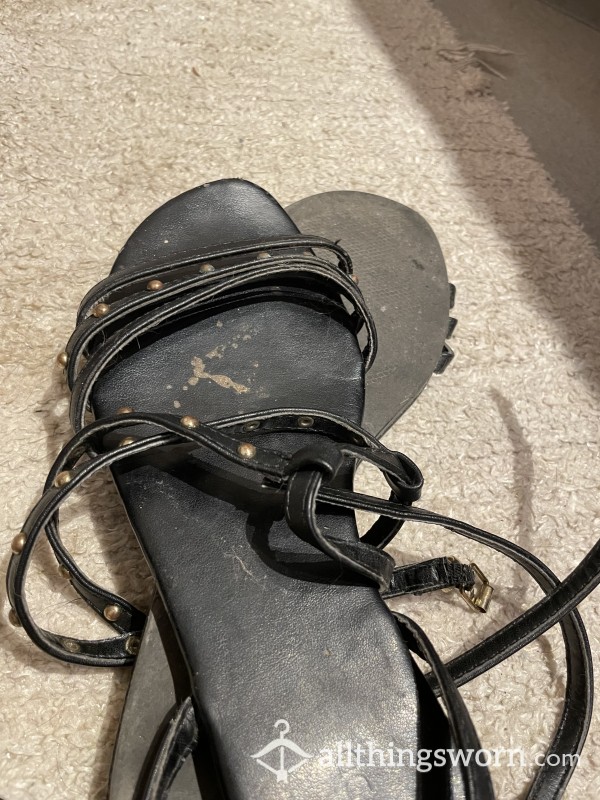 Well Worn Black Sandals