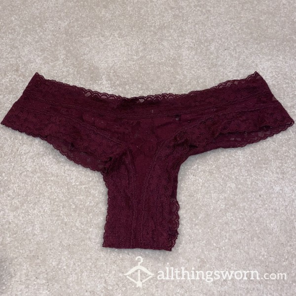 Well Worn Burgundy Lace Panties