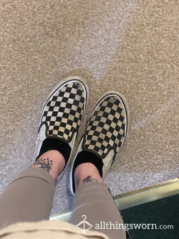 Well Worn Checkered Vans - Size 4