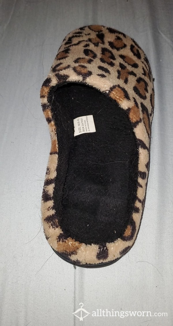 Well Worn Dirty Cheeta Print Slippers