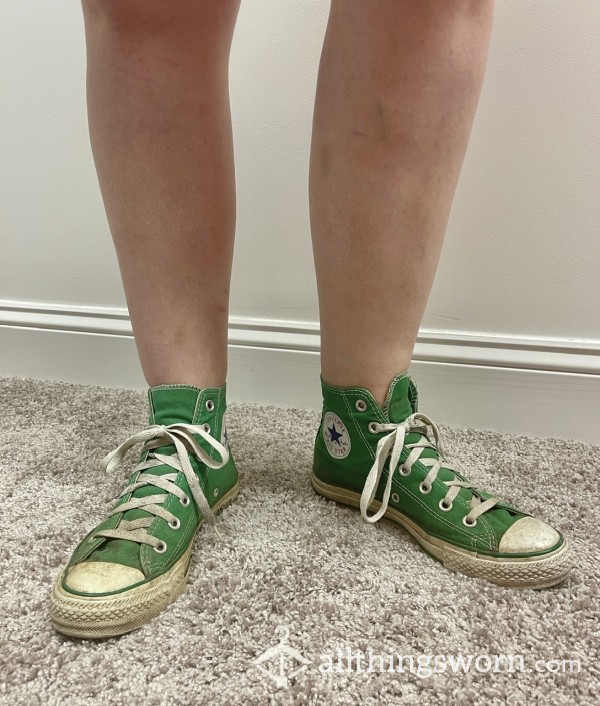 Well-Worn Green High Top Converse