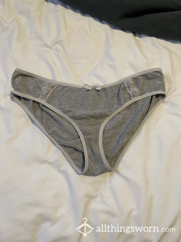 Well Worn Grey Bikini Panties