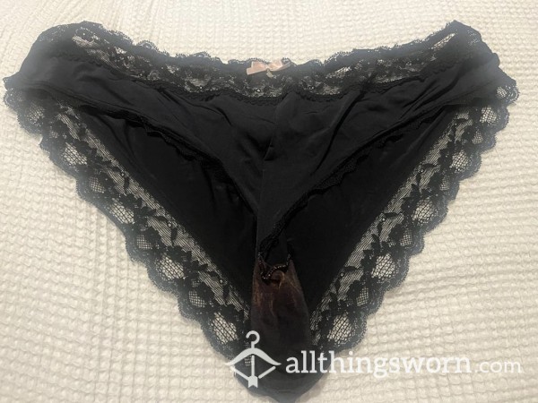 S**y Black Knickers Well Worn For 24hours Before Wearing Straight After Nice Creampie 💦😍