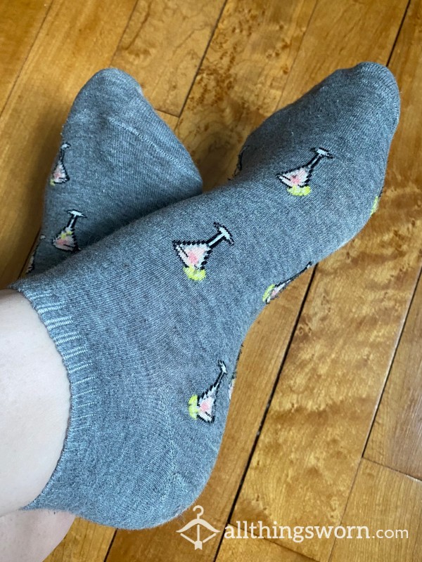 Well Worn Little Gray Martini Socks 🍸