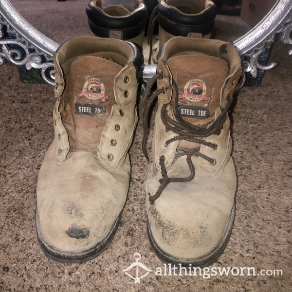 Well Worn Men’s Steel Toed Work Boots! These Are A Doozy 🫢